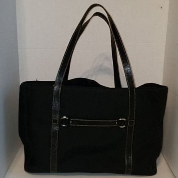 Kate Spade Black Nylon Tote Bag Shoulder Satchel Handbag Purse WOMEN'S WOMAN'S - Picture 14 of 15